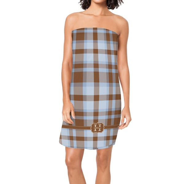 Custom Two Color Plaid Spa / Bath Wrap (Personalized)
