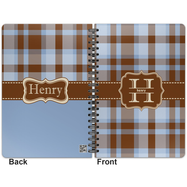 Two Color Plaid Spiral Journal 7 x 10 - Apvl