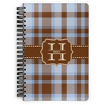 Two Color Plaid Spiral Notebook - 7x10 w/ Name and Initial