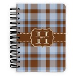 Two Color Plaid Spiral Notebook - 5x7 w/ Name and Initial