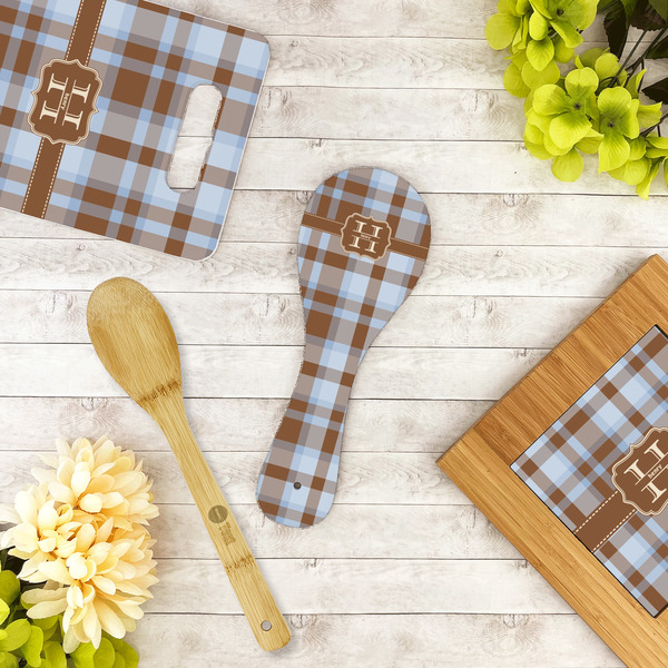 Two Color Plaid Spoon Rest Trivet - LIFESTYLE