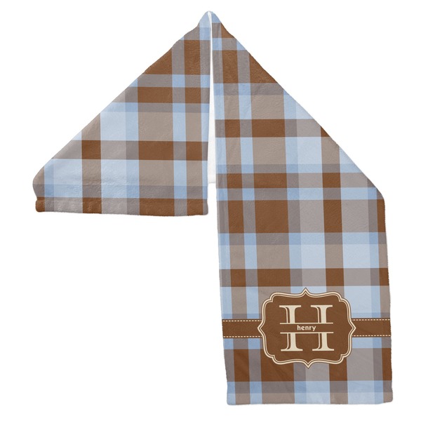 Two Color Plaid Sports Towel Folded - Both Sides Showing