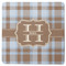 Two Color Plaid Square Rubber Backed Coaster (Personalized)