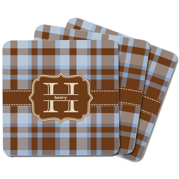 Two Color Plaid Square Fridge Magnet - MAIN