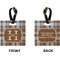 Two Color Plaid Square Luggage Tag (Front + Back)