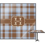 Two Color Plaid Square Table Top - 30" (Personalized)