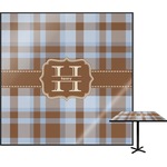 Two Color Plaid Square Table Top (Personalized)