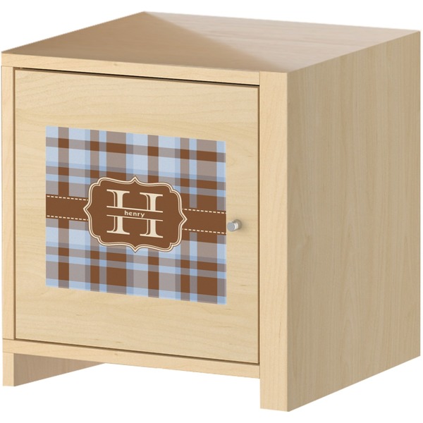 Two Color Plaid Square Wall Decal on Wooden Cabinet