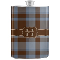 Two Color Plaid Stainless Steel Flask (Personalized)