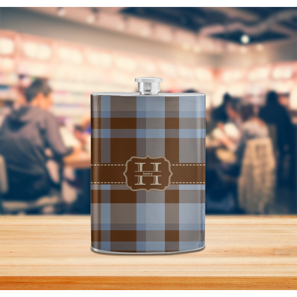 Two Color Plaid Stainless Steel Flask - LIFESTYLE 2