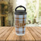 Two Color Plaid Stainless Steel Travel Cup Lifestyle