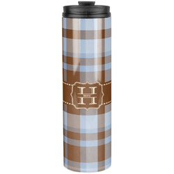 Two Color Plaid Stainless Steel Skinny Tumbler - 20 oz (Personalized)