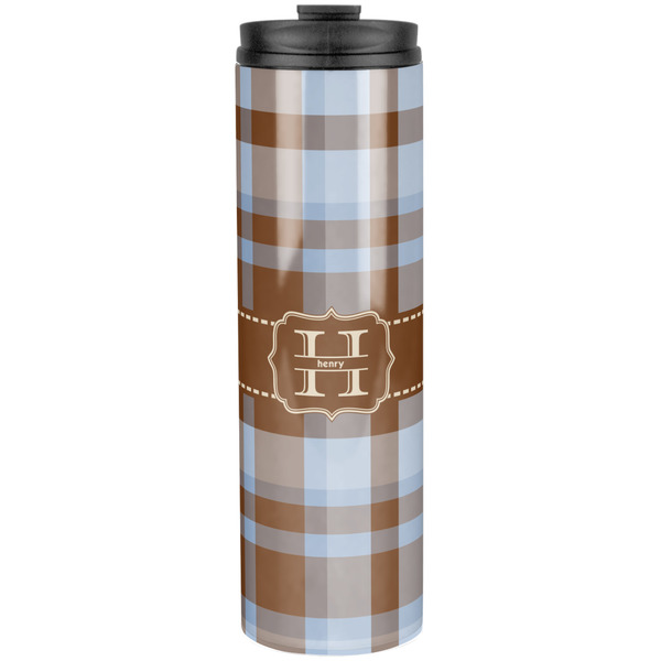 Custom Two Color Plaid Stainless Steel Skinny Tumbler - 20 oz (Personalized)