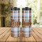 Two Color Plaid Stainless Steel Tumbler - Lifestyle