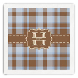 Two Color Plaid Paper Dinner Napkins (Personalized)