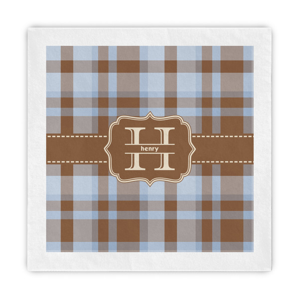 Custom Two Color Plaid Standard Decorative Napkins (Personalized)