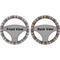 Two Color Plaid Steering Wheel Cover- Front and Back