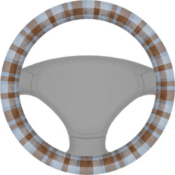 Two Color Plaid Steering Wheel Cover (Personalized)