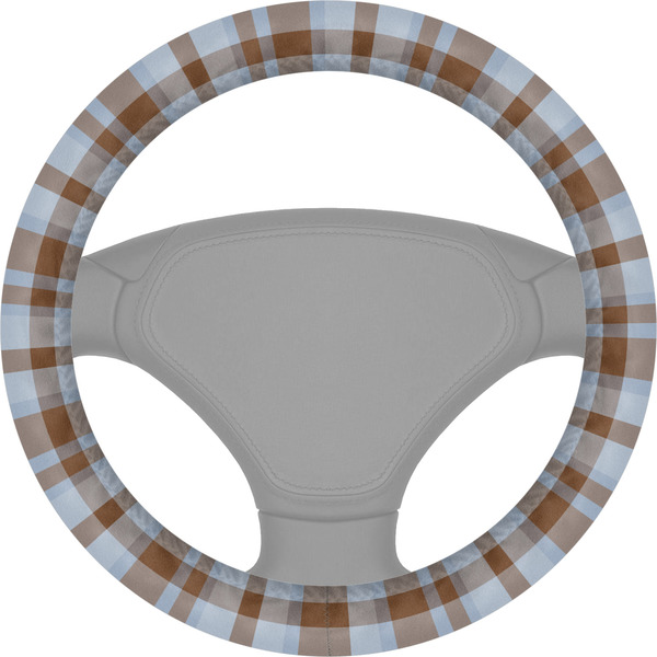 Custom Two Color Plaid Steering Wheel Cover