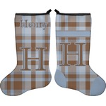 Two Color Plaid Holiday Stocking - Double-Sided - Neoprene (Personalized)