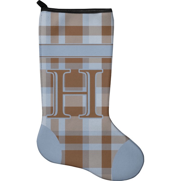 Custom Two Color Plaid Holiday Stocking - Single-Sided - Neoprene (Personalized)