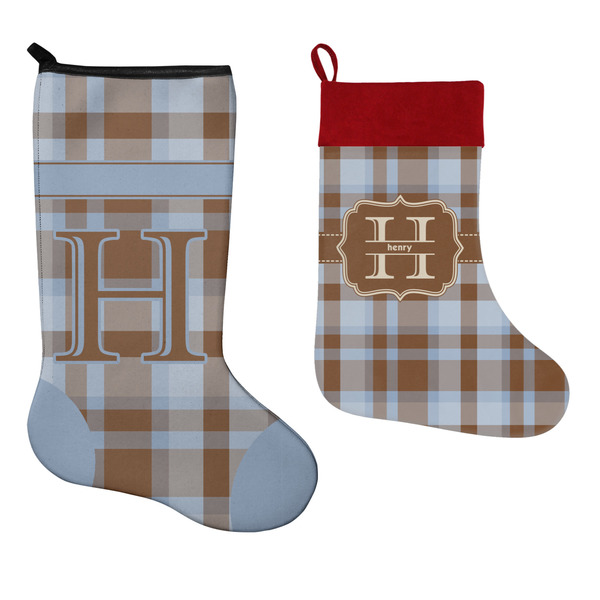 Two Color Plaid Stockings - Side by Side compare