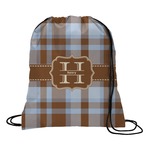Two Color Plaid Drawstring Backpack - Large (Personalized)