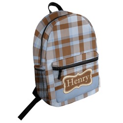 Two Color Plaid Student Backpack (Personalized)