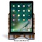 Two Color Plaid Stylized Tablet Stand - Front with ipad
