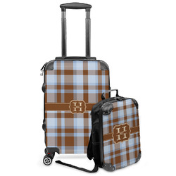 Two Color Plaid Kids 2-Piece Luggage Set - Suitcase & Backpack (Personalized)
