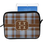 Two Color Plaid Tablet Case / Sleeve - Large (Personalized)