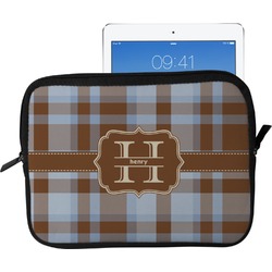 Two Color Plaid Tablet Case / Sleeve - Large (Personalized)