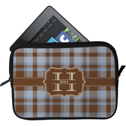 Two Color Plaid Tablet Case / Sleeve - Small (Personalized)