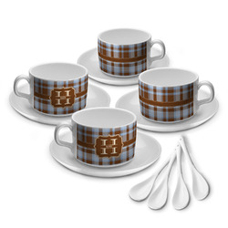 Two Color Plaid Tea Cup - Set of 4 (Personalized)