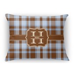 Two Color Plaid Rectangular Throw Pillow Case (Personalized)