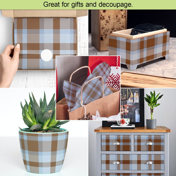 Two Color Plaid Tissue Paper - In Use Collage