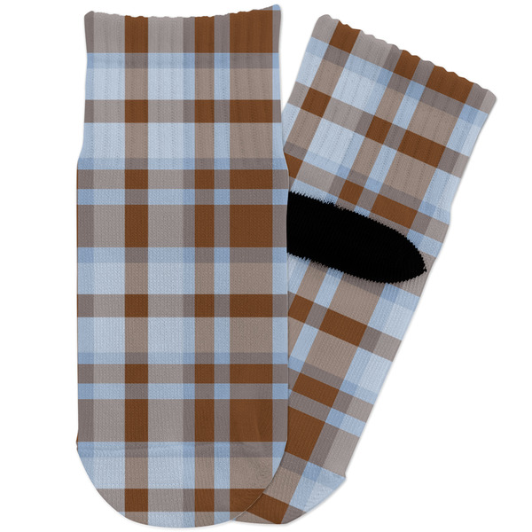 Custom Two Color Plaid Toddler Ankle Socks
