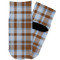 Two Color Plaid Toddler Ankle Socks - Single Pair - Front and Back