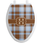 Two Color Plaid Toilet Seat Decal - Elongated (Personalized)