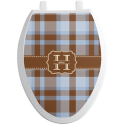 Two Color Plaid Toilet Seat Decal - Elongated (Personalized)