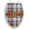 Two Color Plaid Toilet Seat Decal (Personalized)