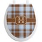 Two Color Plaid Toilet Seat Decal (Personalized)