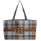Two Color Plaid Tote w/Black Handles - Front View