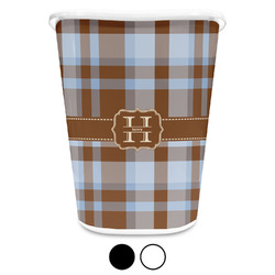 Two Color Plaid Waste Basket (Personalized)