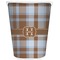 Two Color Plaid Trash Can White
