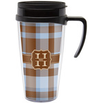 Two Color Plaid Acrylic Travel Mug with Handle (Personalized)
