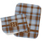 Two Color Plaid Two Rectangle Burp Cloths - Open & Folded