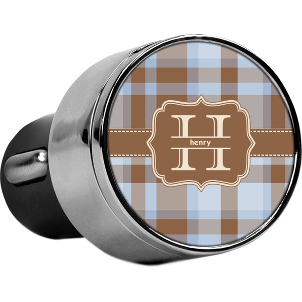 Custom Two Color Plaid USB Car Charger (Personalized)
