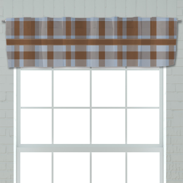 Two Color Plaid Valance - Closeup on window