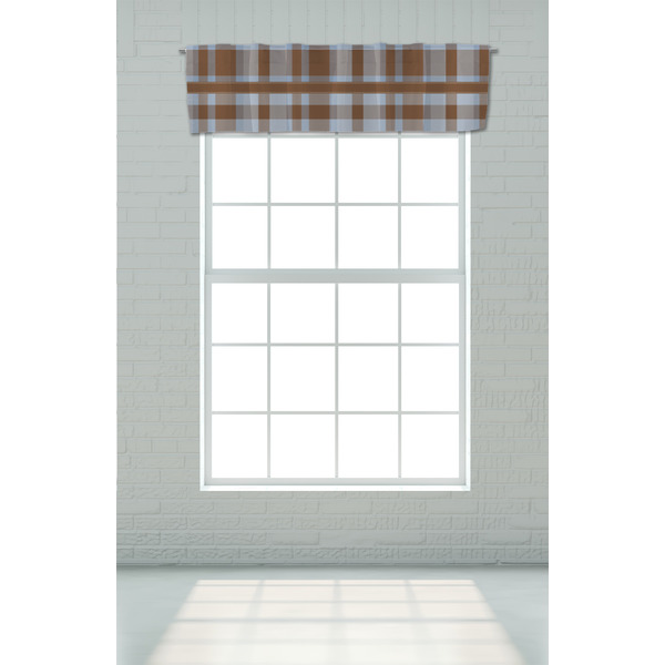 Two Color Plaid Valance - On window